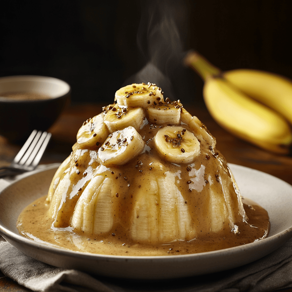 Vanilla-Banana Plantain Delight with Flax Seed Applesauce Swirl