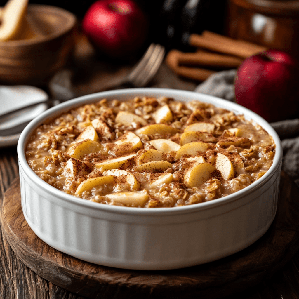 Warm Apple Cinnamon Oatmeal Bake