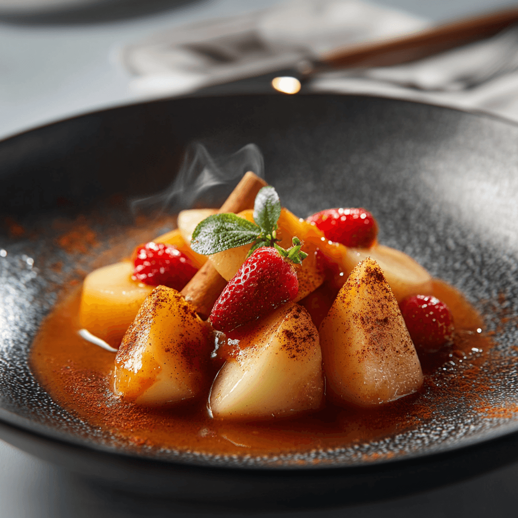 Warm Autumn Fruit Compote with Cinnamon and Spice