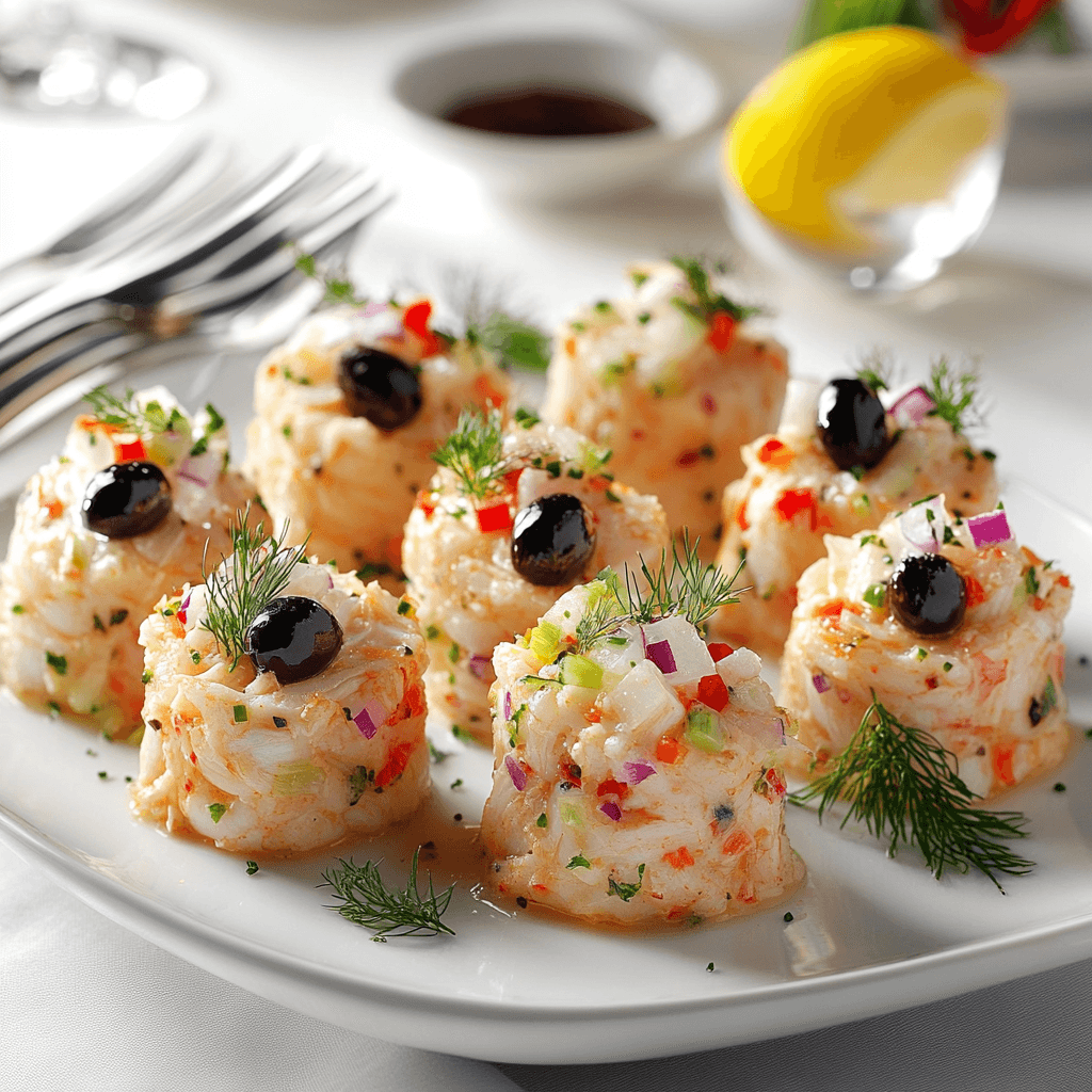 Zesty Imitation Crab Salad Bites: A Refreshing Snack Delight