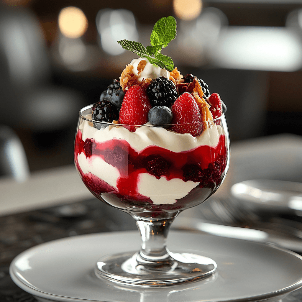 Berry Medley Parfait with Mint-Infused Cream