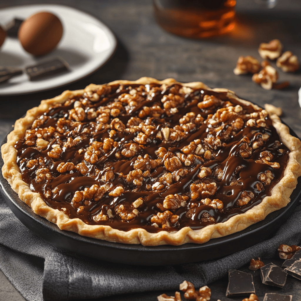 Bourbon Chocolate Walnut Pie Delight