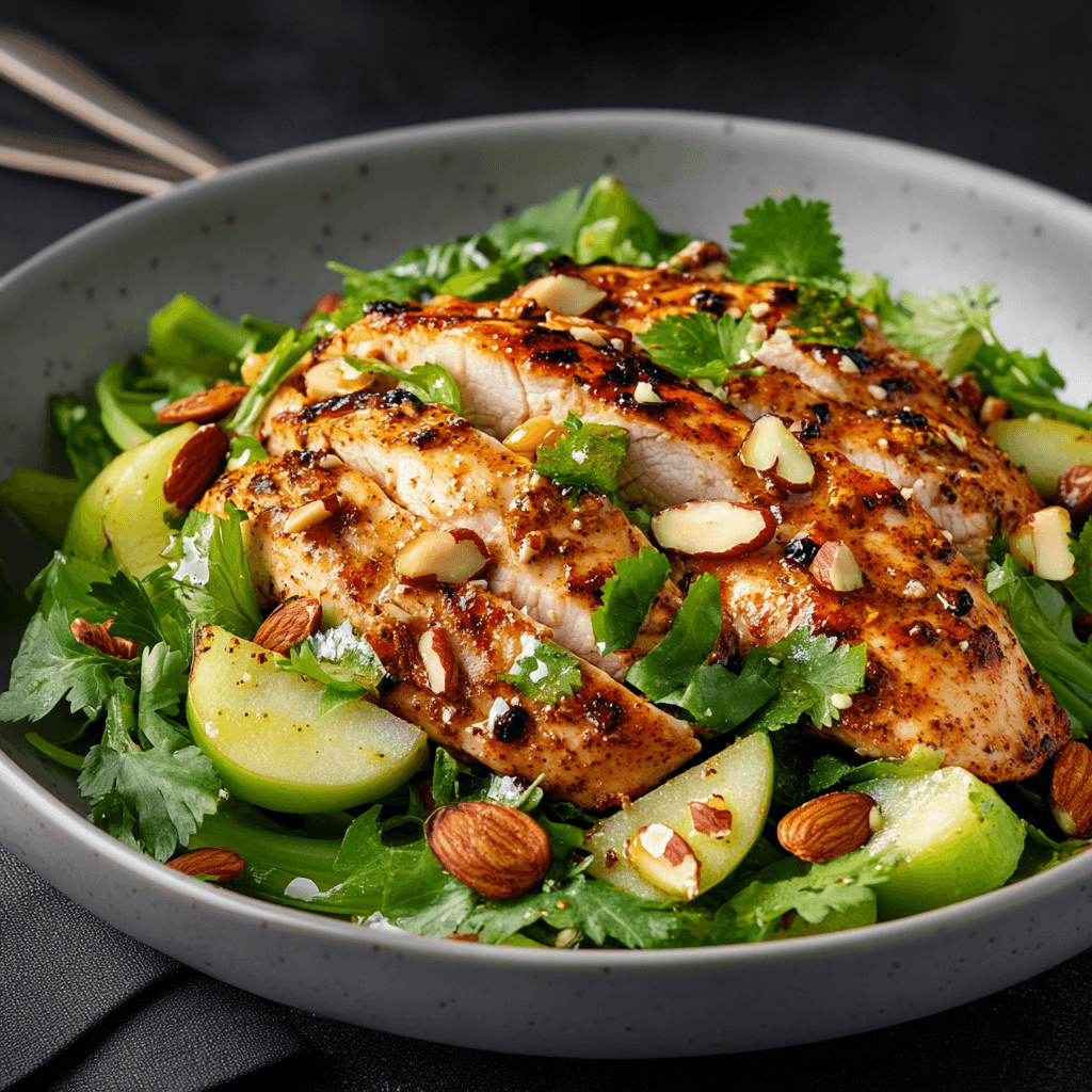 Curry Chicken and Apple Salad with Toasted Almonds