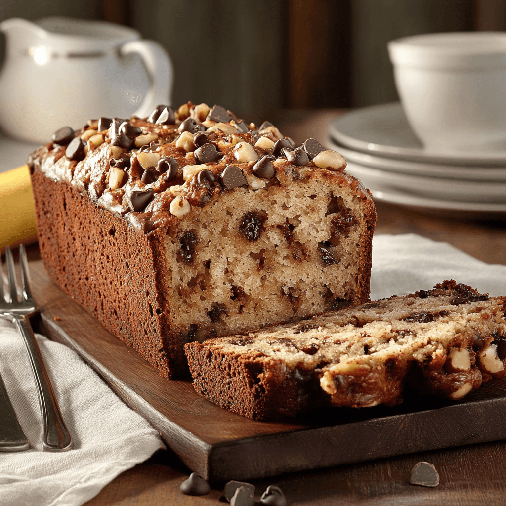 Decadent Banana Nut Chocolate Chip Snack Bread
