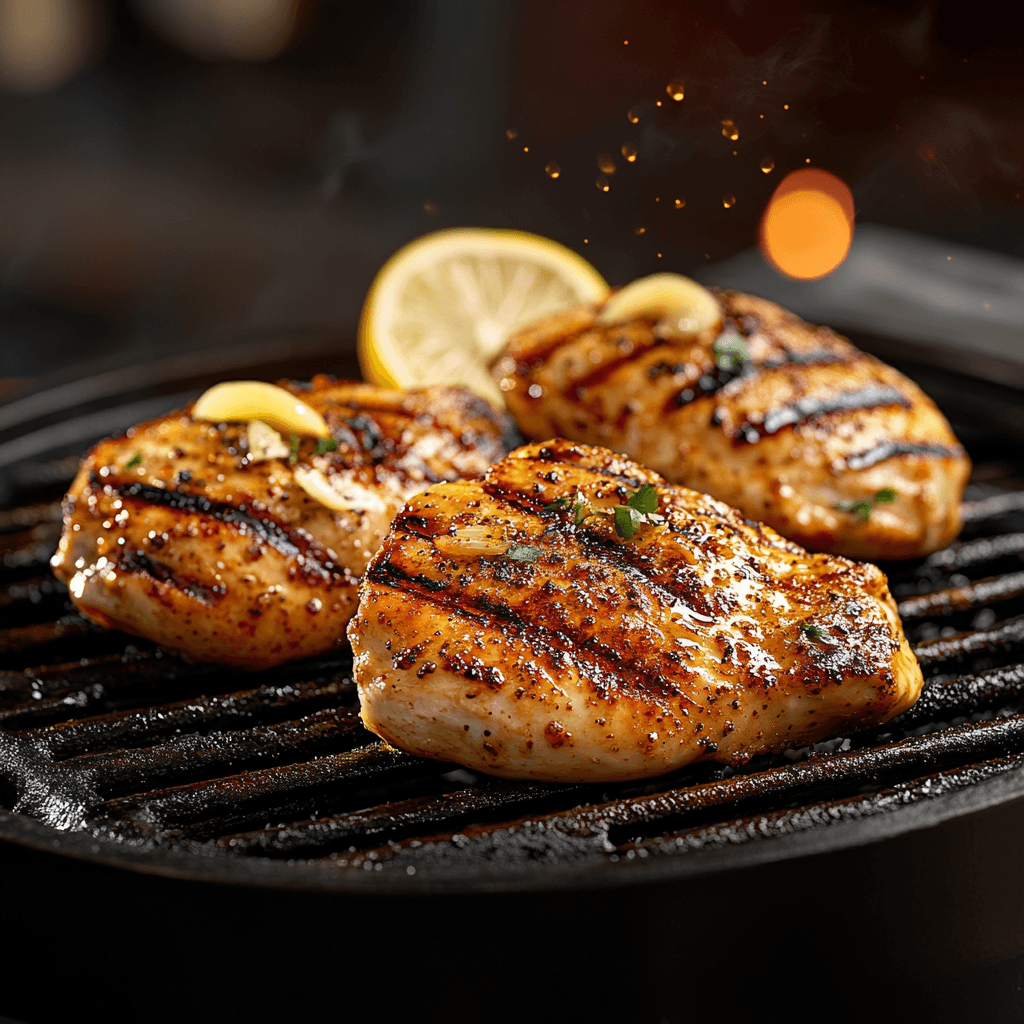 Grilled Lemon-Paprika Chicken on a Charcoal Grill