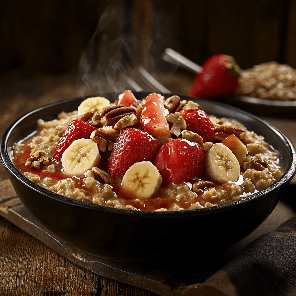 Hearty Crock Pot Banana Strawberry Oatmeal