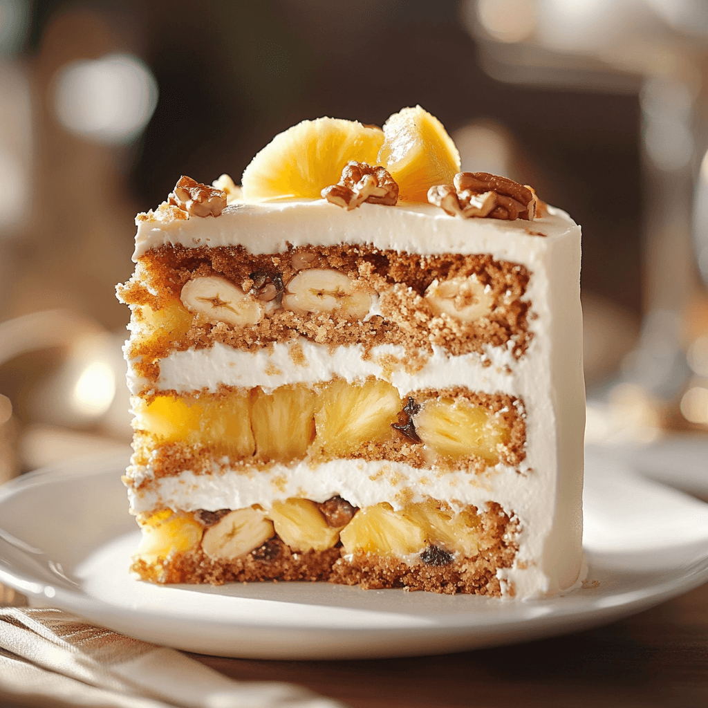 Heavenly Pineapple Banana Cake with Cream Cheese and Ermine Frosting