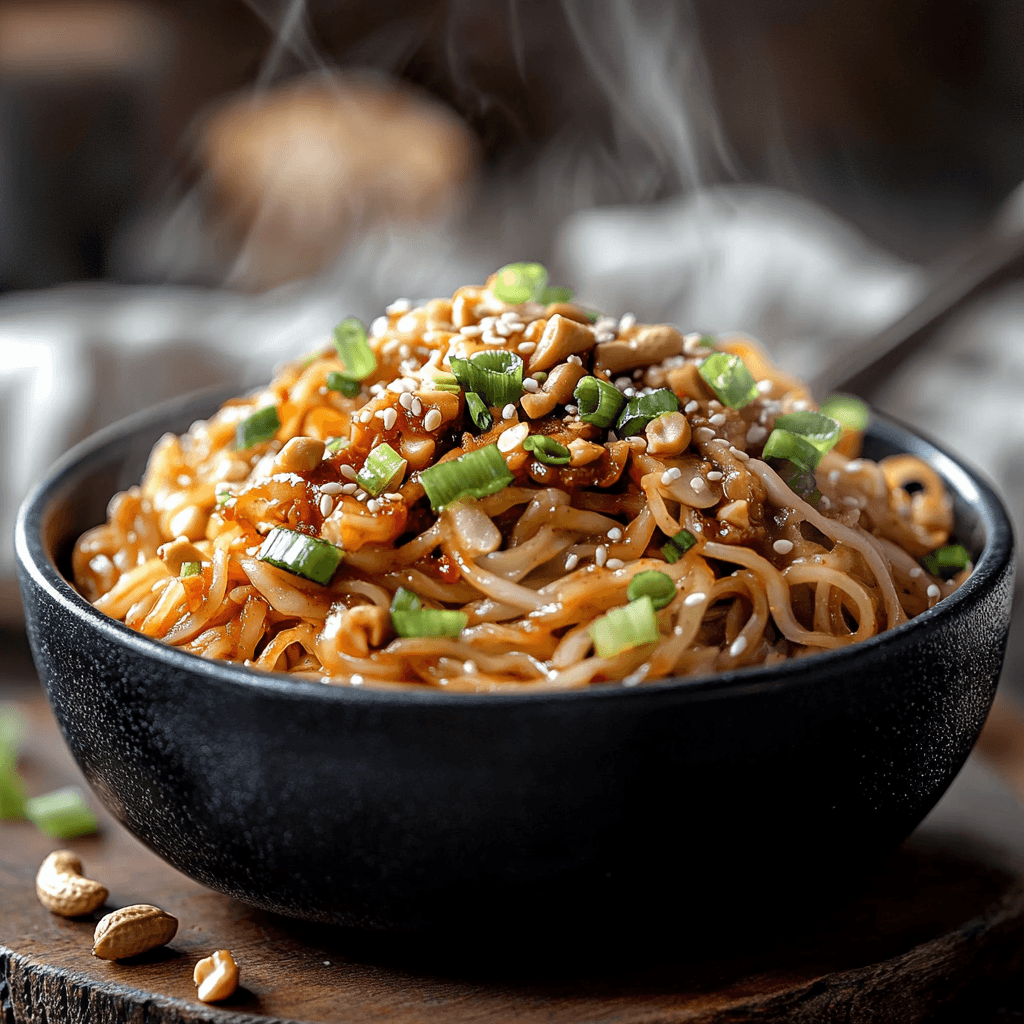 Irresistible Chili Crisp Peanut Butter Noodle Stir Fry