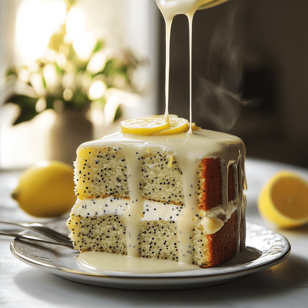 Lemon Poppy Seed Cake with Vanilla Butter Glaze