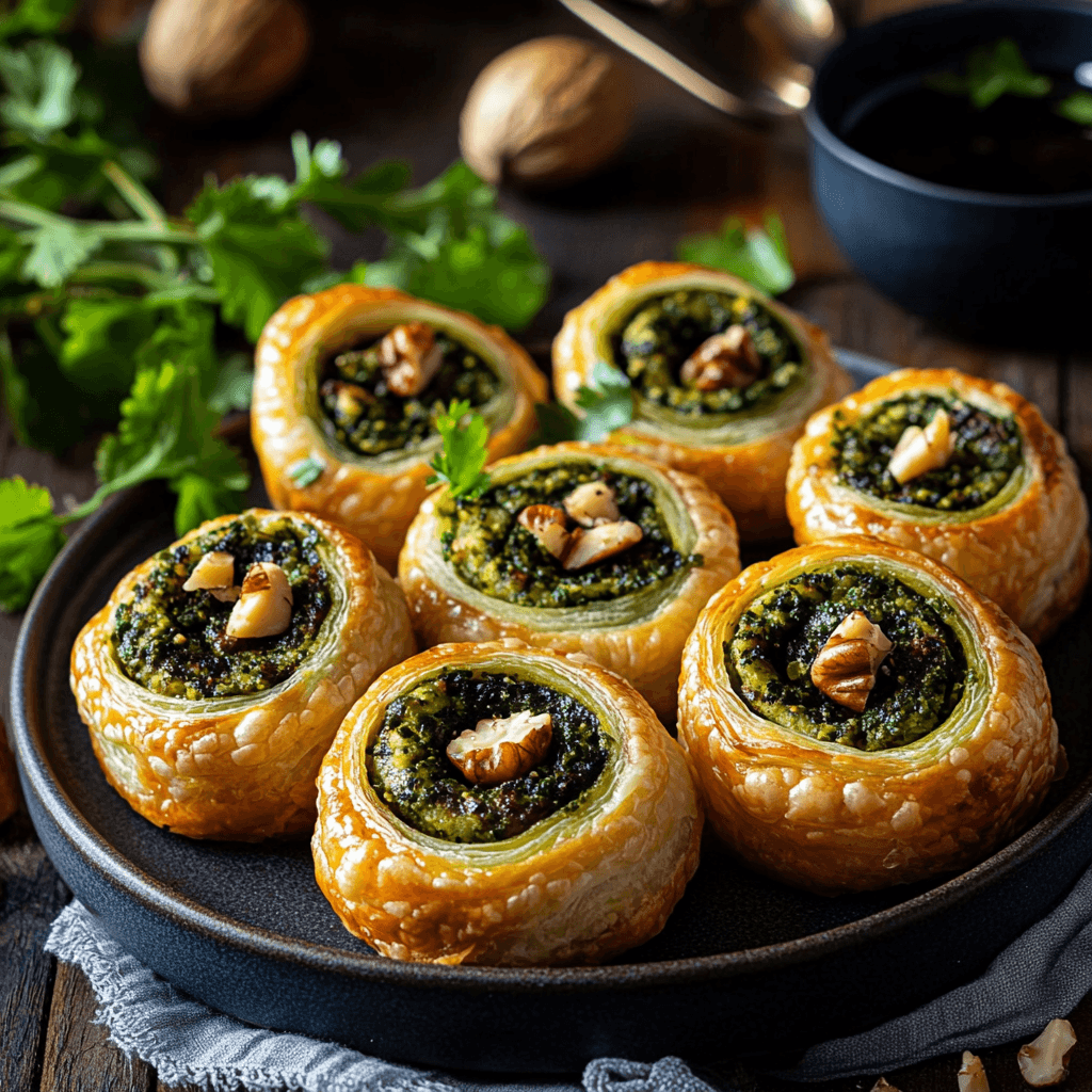 Oven-Roasted Cilantro Pesto Pinwheels
