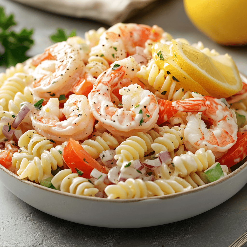 Refreshing Shrimp and Pasta Salad with Zesty Lemon Dressing