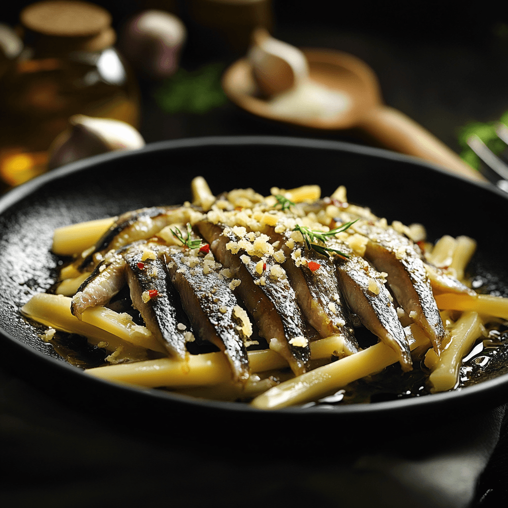 Savory Garlic Anchovy & Cheddar Cheese Sauté