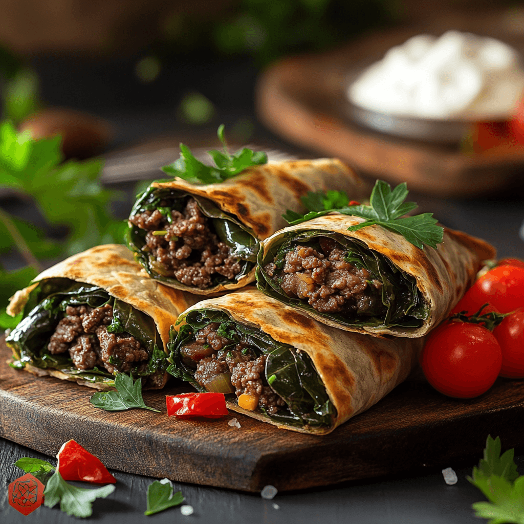 Savory Mediterranean Beef & Dolma Pita Wraps