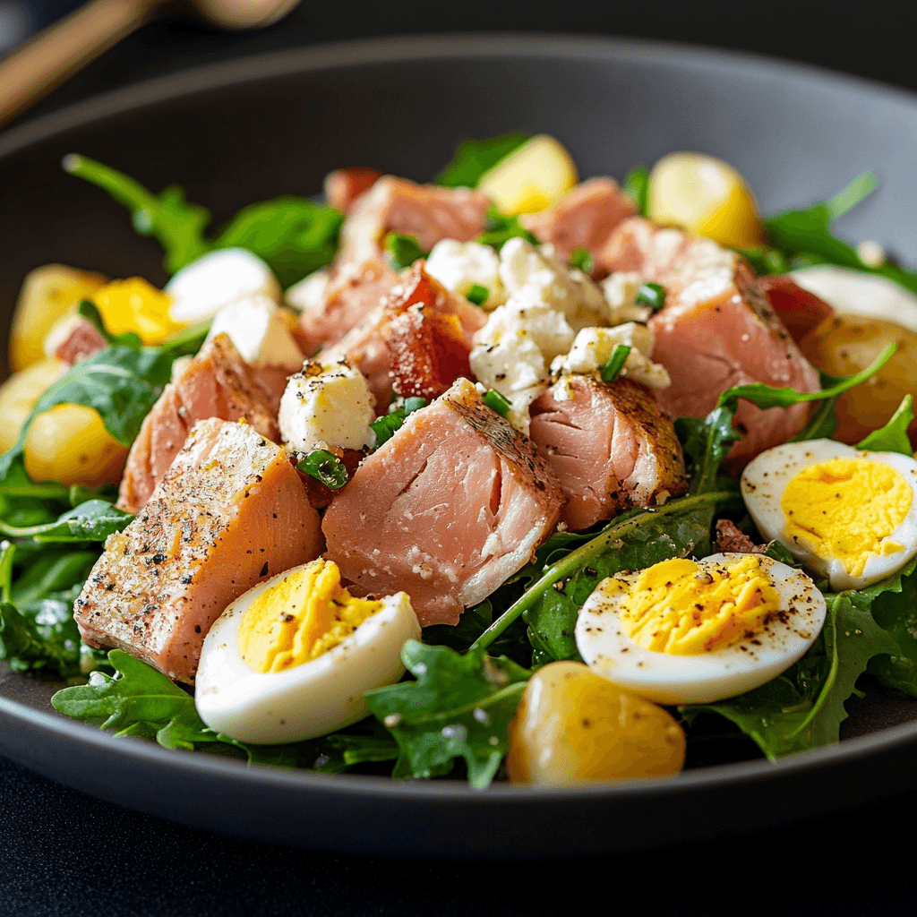 Stovetop Tuna and Arugula Salad with Mustard Vinaigrette