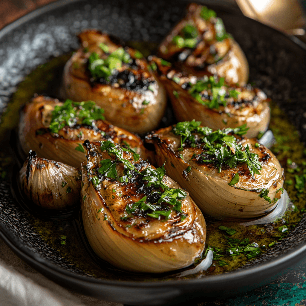 Zesty Grilled Shallots with Herb Vinaigrette