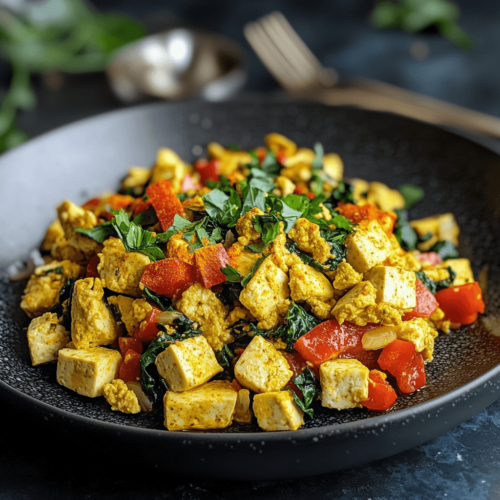 Zesty Turmeric Tofu & Veggie Breakfast Scramble