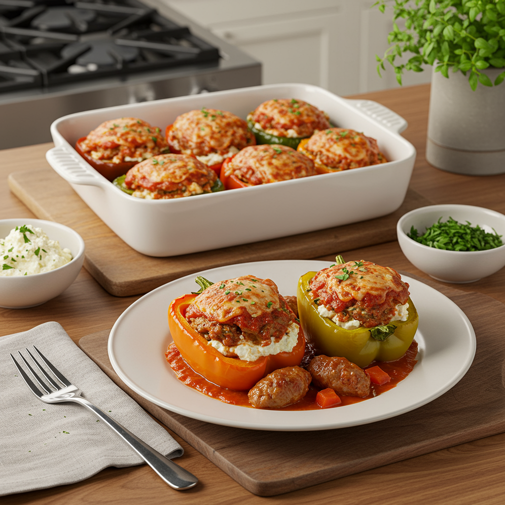 Hearty Italian Sausage and Ricotta Stuffed Peppers