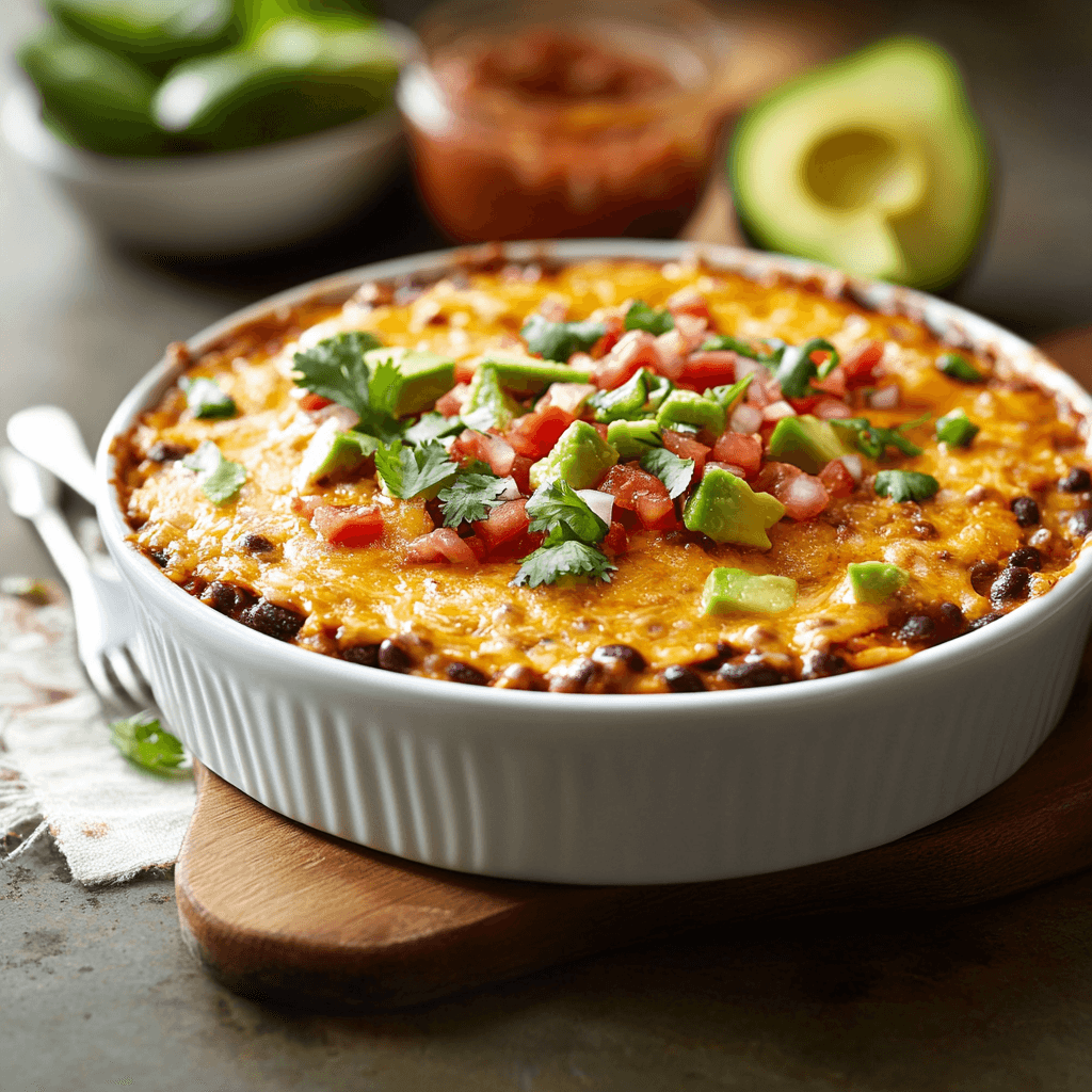 Baked Layered Tex-Mex Bean Dip