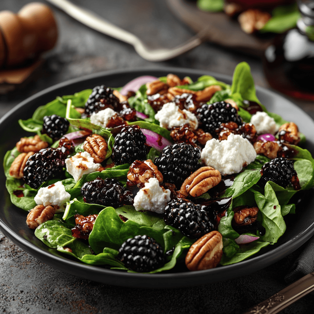 Blackberry and Goat Cheese Salad with Honey Balsamic Vinaigrette
