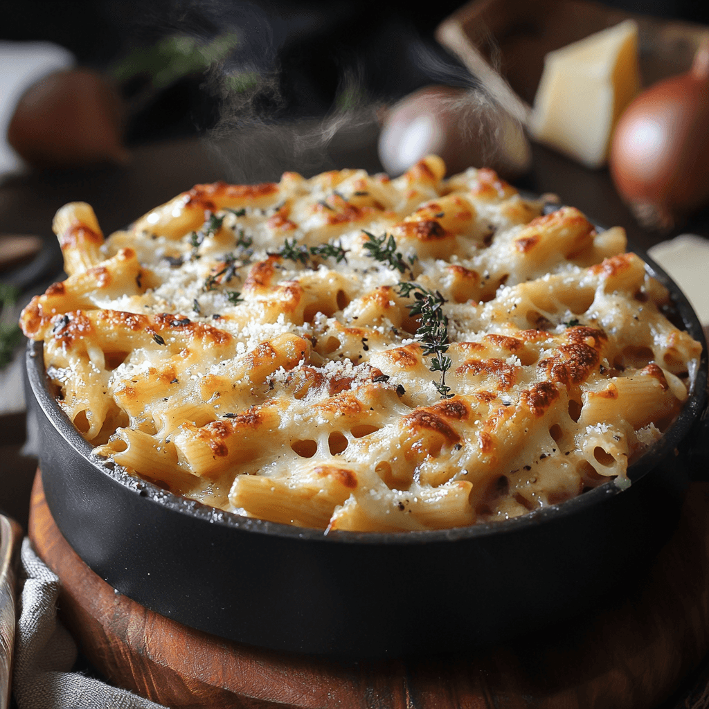 Caramelized Onion Baked Pasta Delight