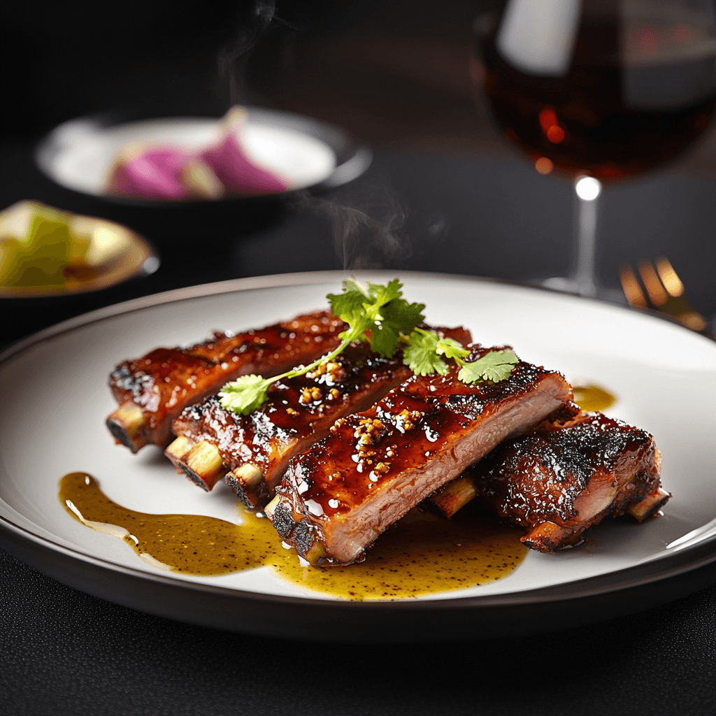 Charcoal-Grilled Mustard-Glazed Pork Ribs
