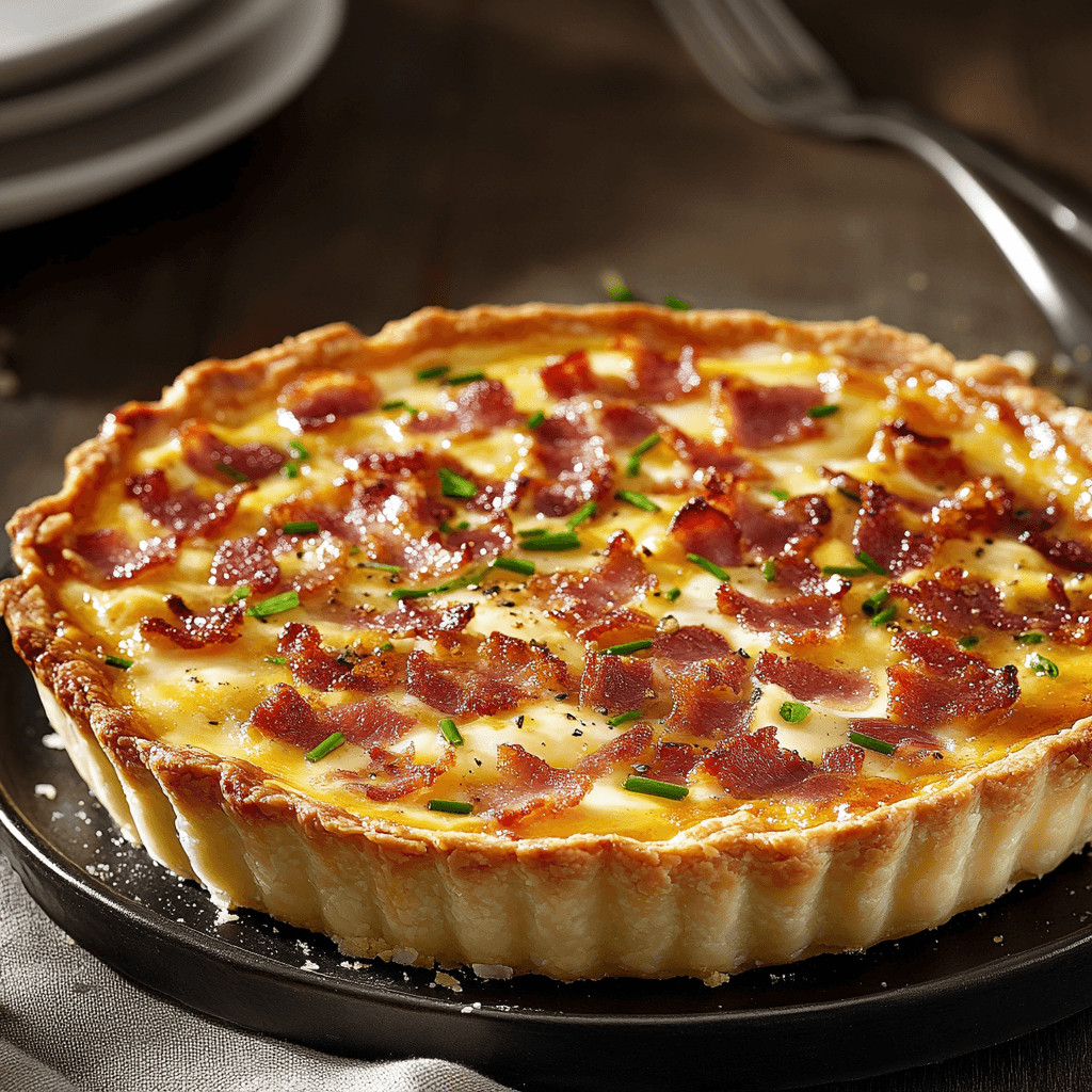 Cheesy Bacon and Chive Breakfast Tart