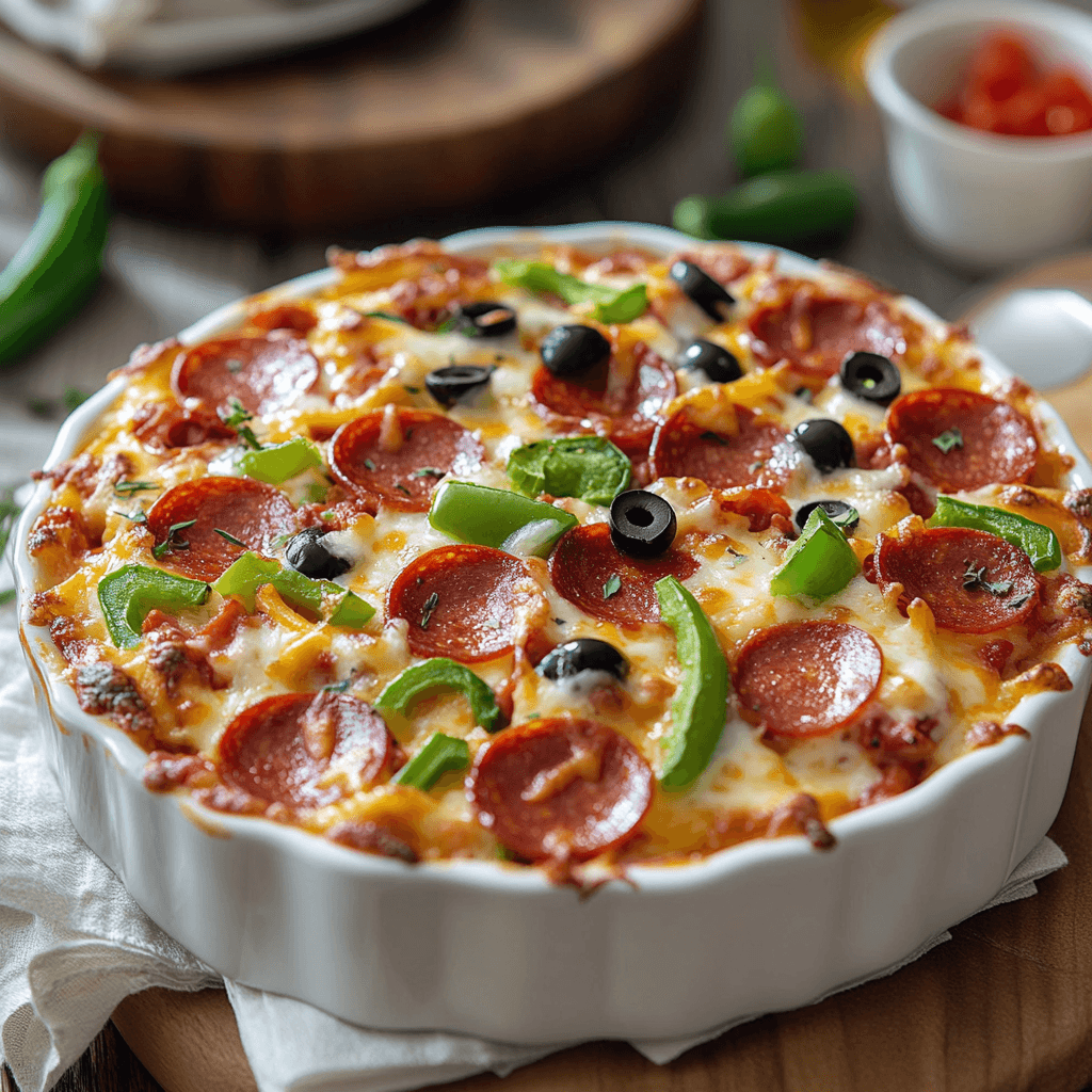 Cheesy Oven-Baked Pepperoni and Veggie Casserole