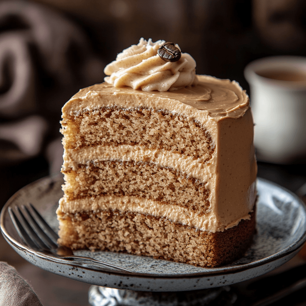 Coffee-Infused Vanilla Brown Sugar Cake with Coffee Frosting