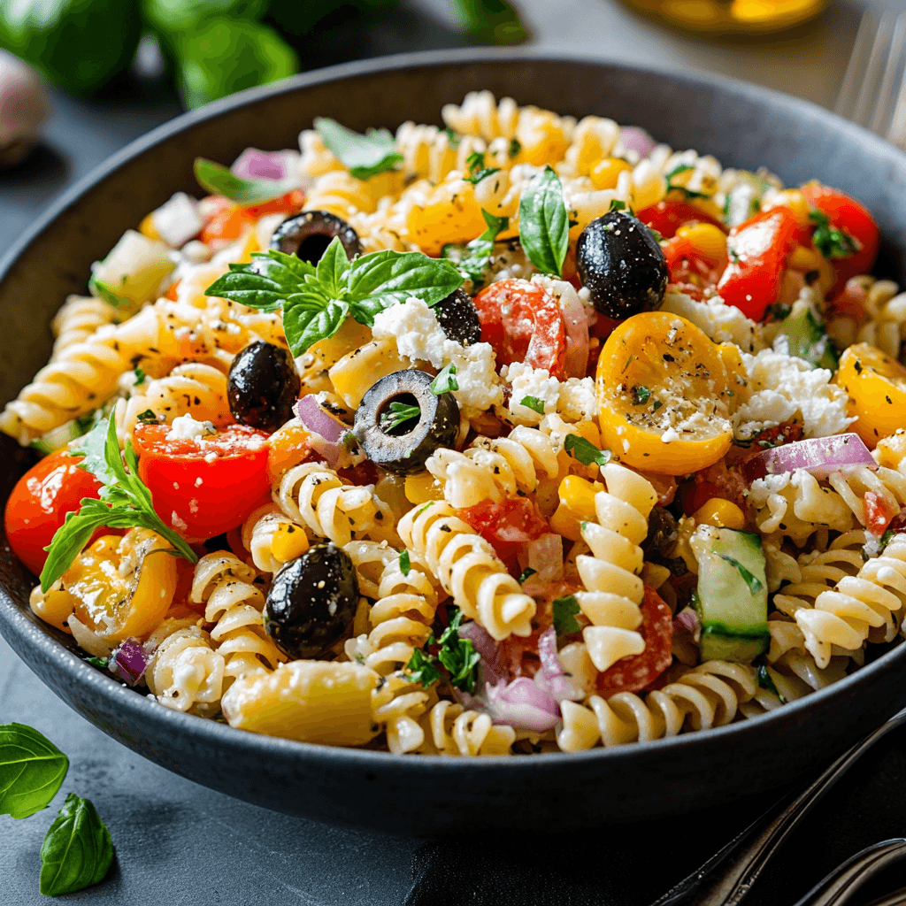 Colorful Mediterranean Pasta Salad Delight