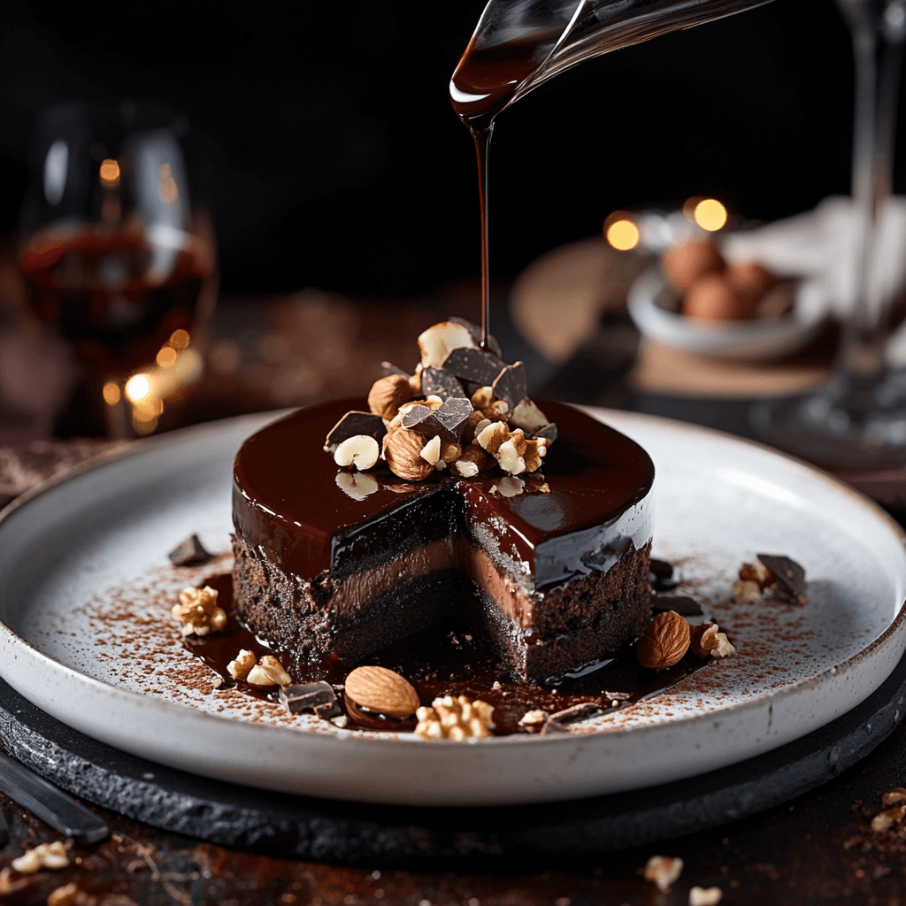 Decadent Chocolate Nut Torte with Wine Infusion