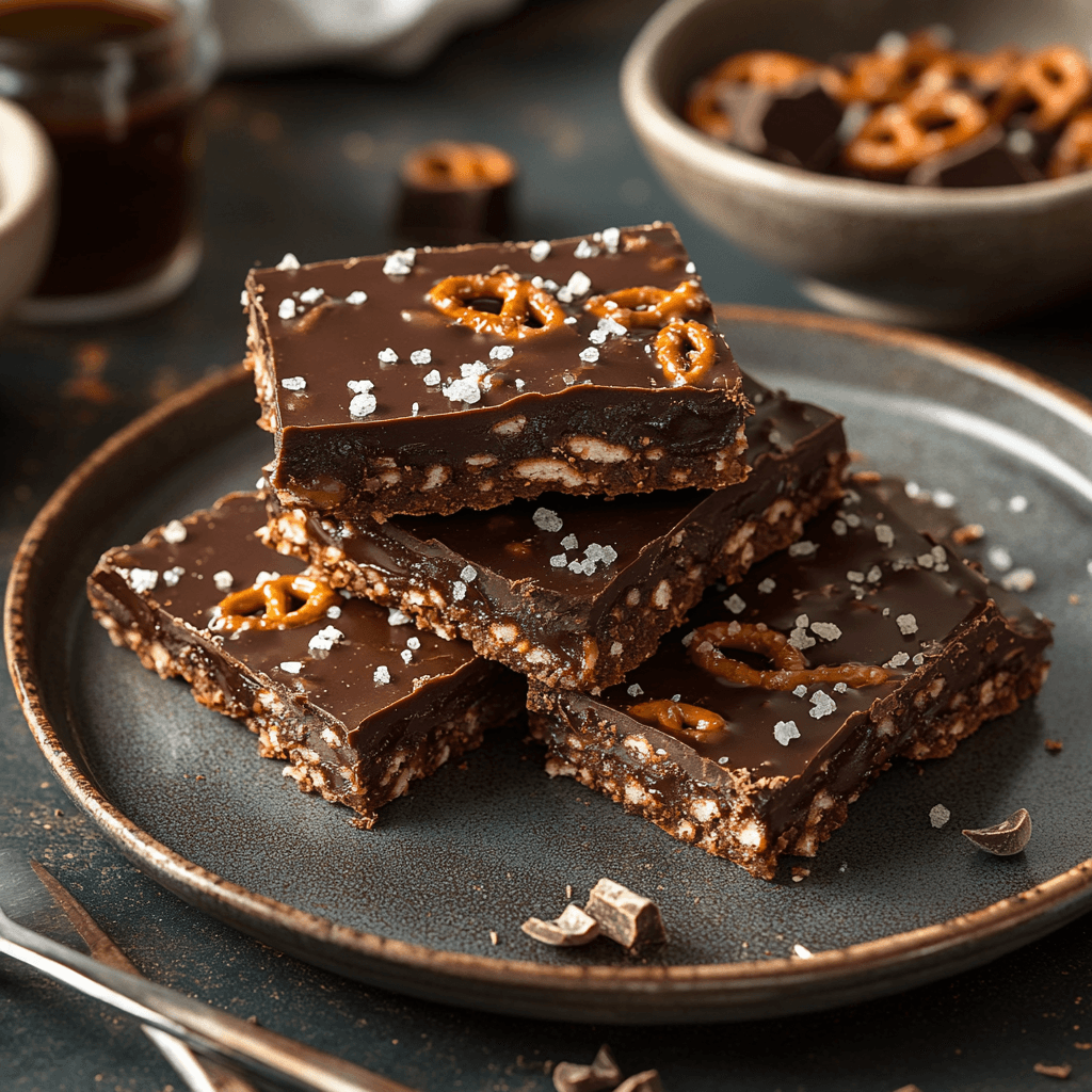 Decadent Chocolate Pretzel Snack Bars