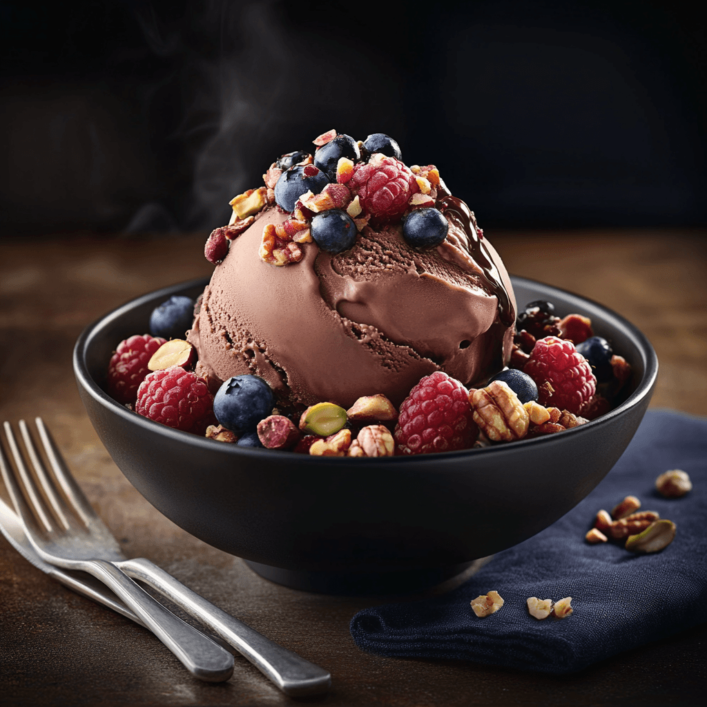 Decadent Oven-Roasted Nut & Berry Chocolate Ice Cream Delight