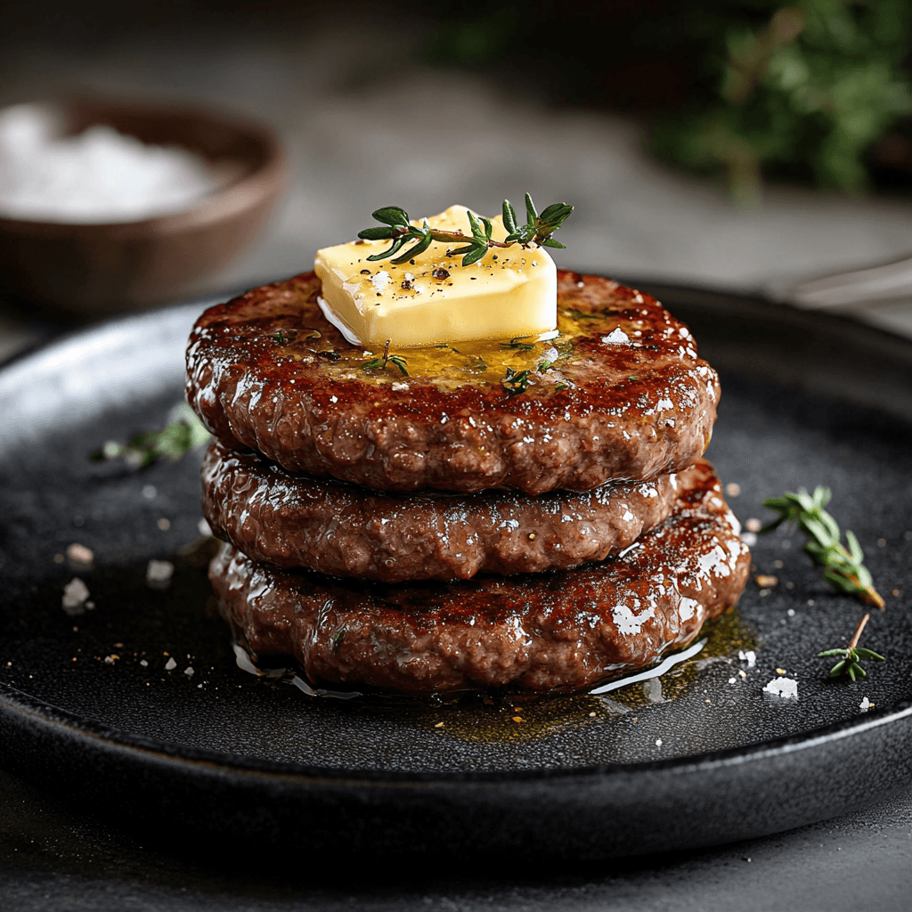Decadent Pan-Fried Beef Patties with Butter & Ghee