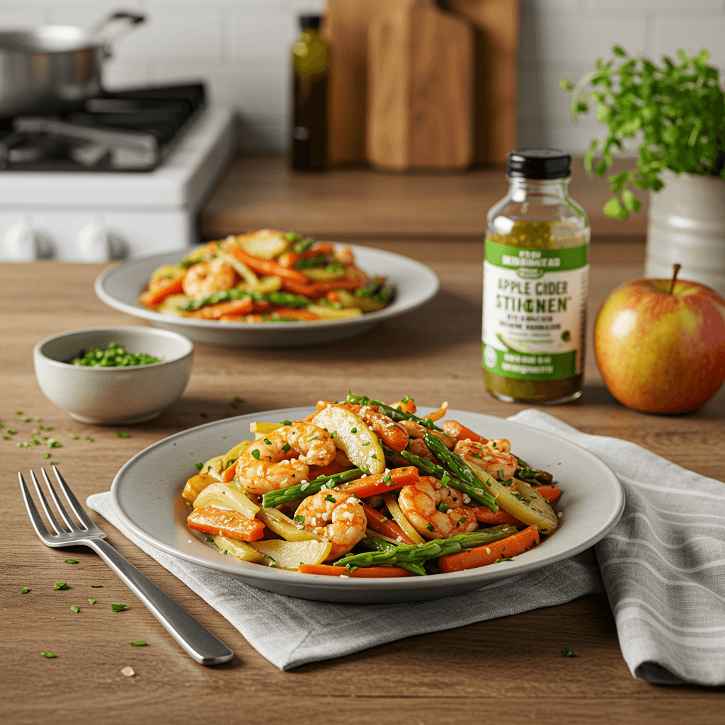 Apple Cider Dijon Stir-Fry with Herb-Infused Vinaigrette