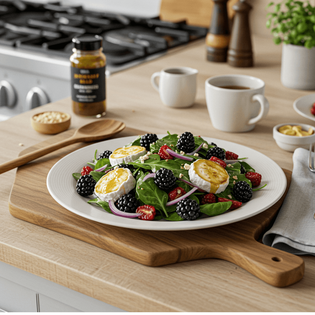 Blackberry and Goat Cheese Salad with Honey Balsamic Vinaigrette