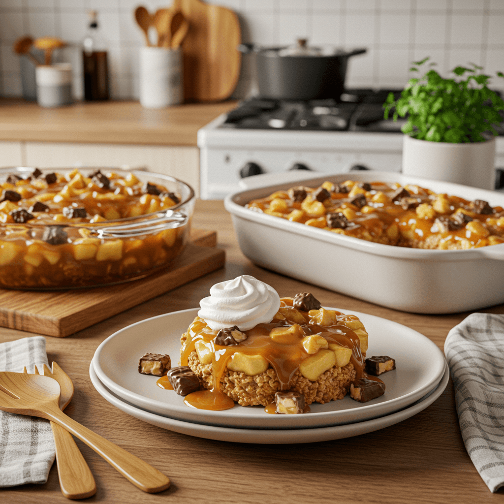 Caramel Apple Snickers Pudding Delight