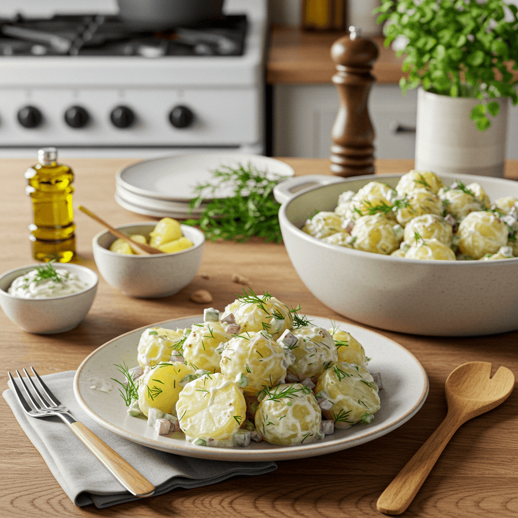 Classic Creamy Potato Salad with Mustard Dill Dressing