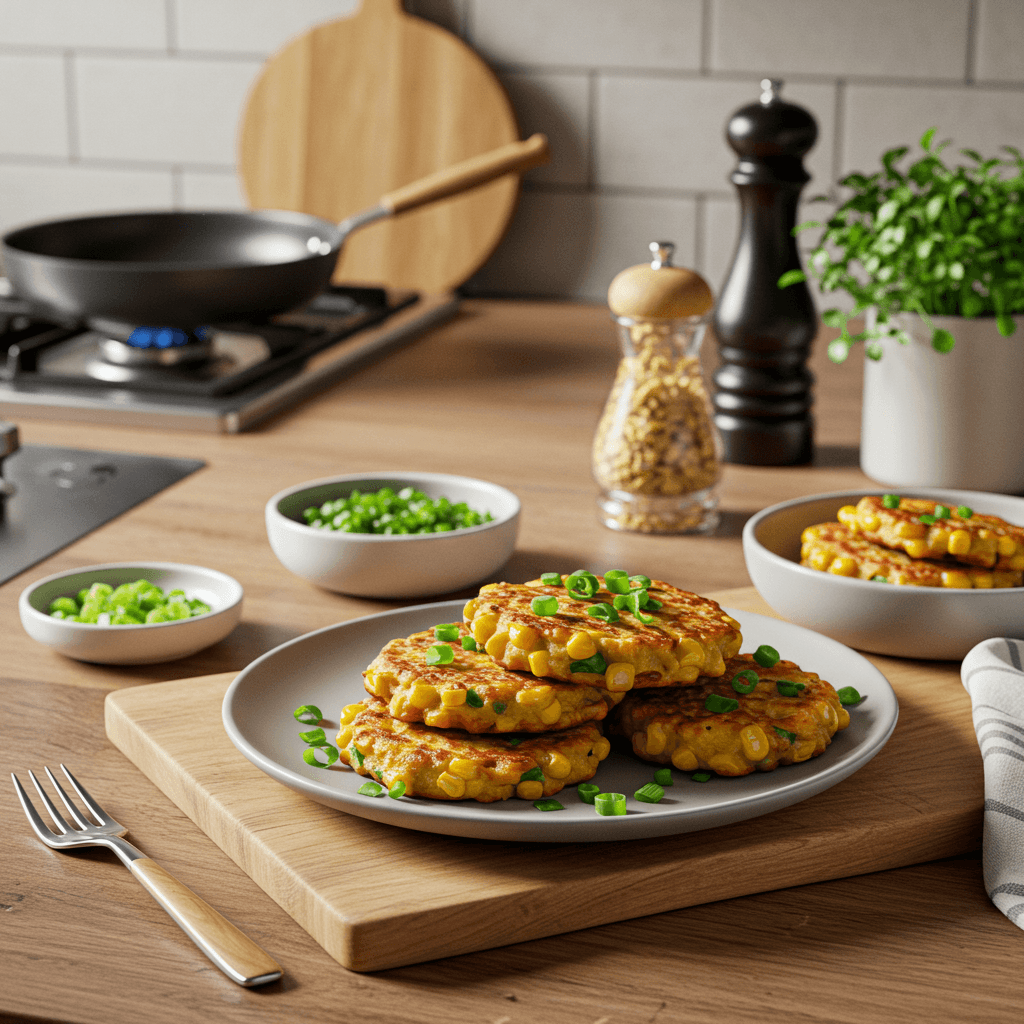 Crispy Corn Fritters with Green Onion