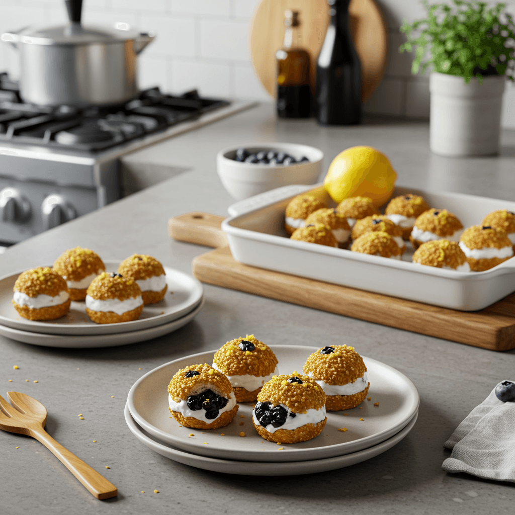 Exquisite No-Bake Lemon Blueberry Goat Cheese Bites