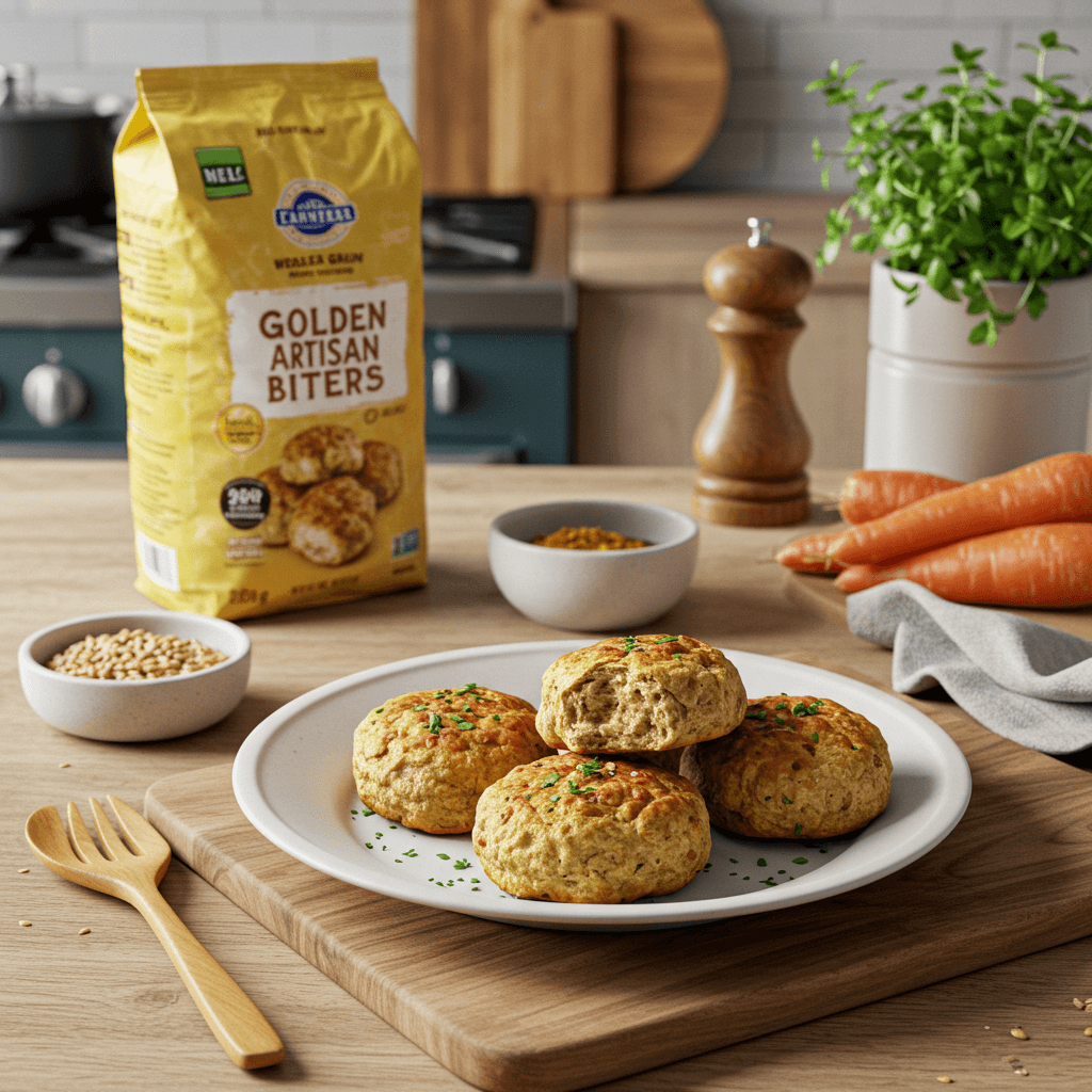 Golden Whole-Grain Artisan Bread Bites
