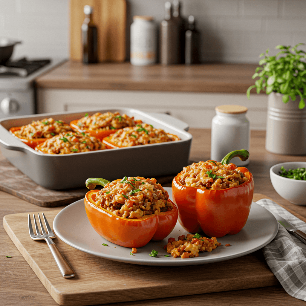 Hearty Oven-Baked Stuffed Bell Peppers