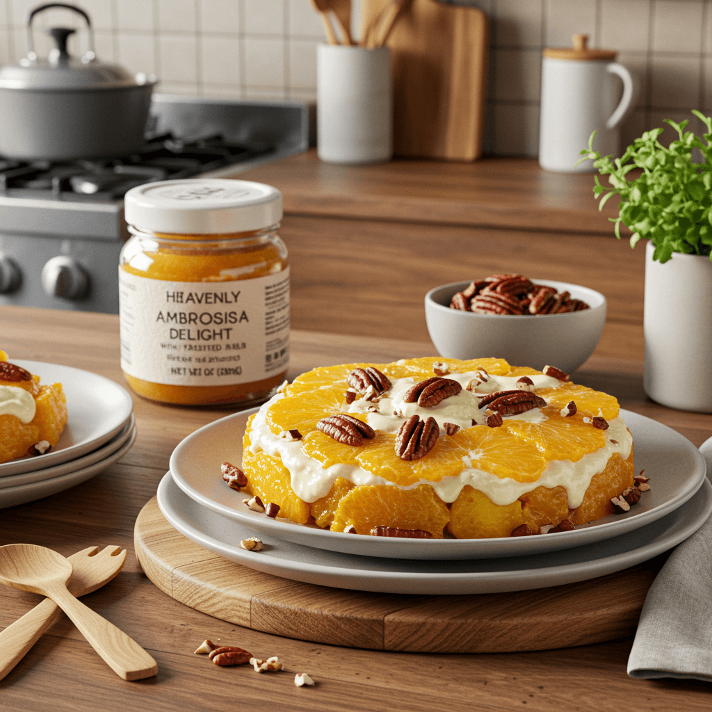 Heavenly Ambrosia Delight with Toasted Pecans