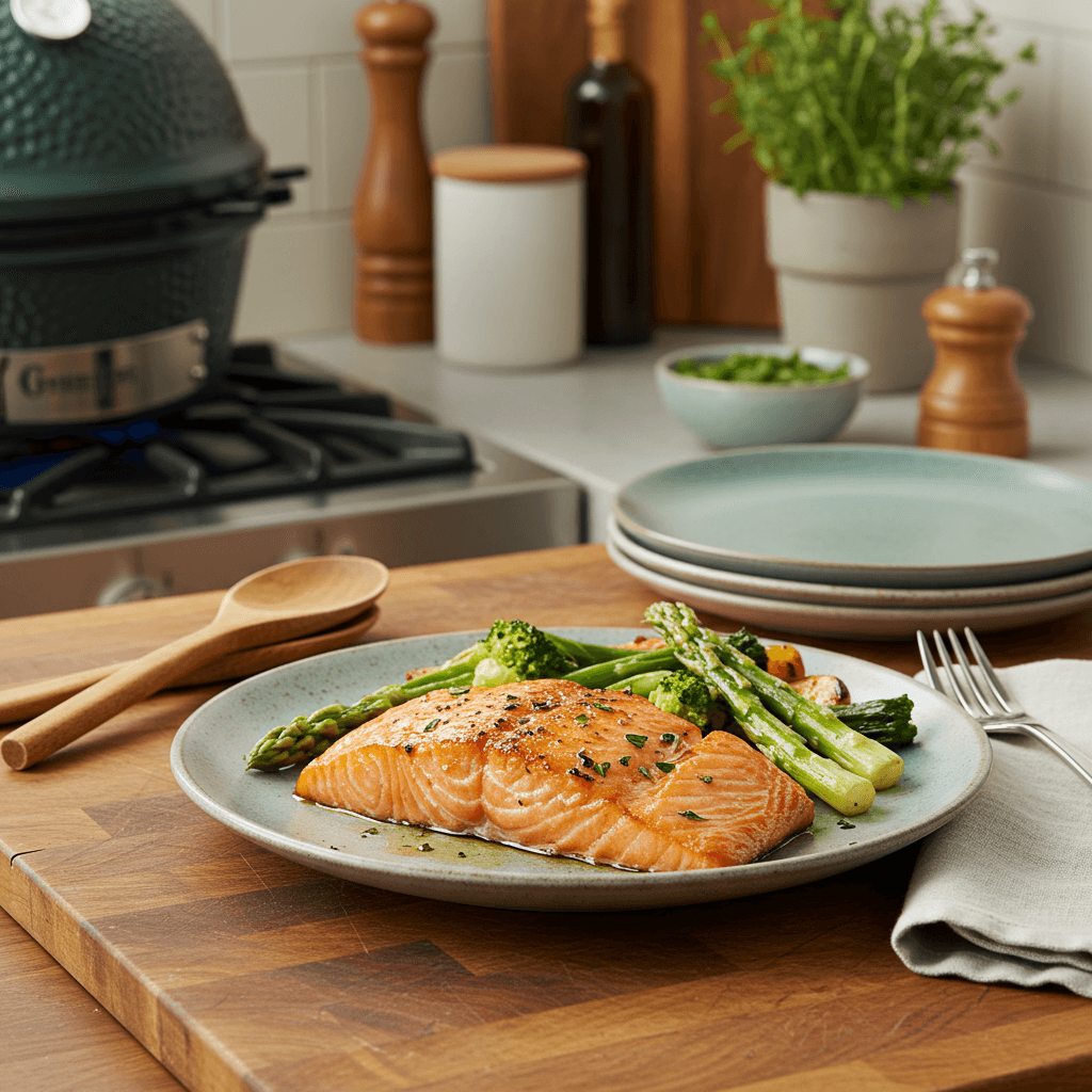 Maple-Dijon Glazed Smoked Salmon on the Green Egg