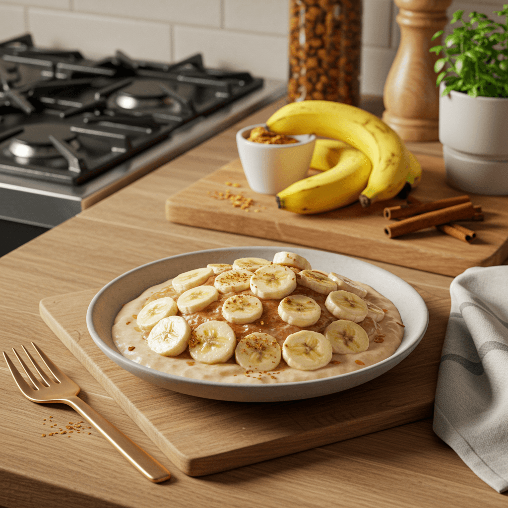 Microwave Banana Cinnamon Breakfast Smoothie