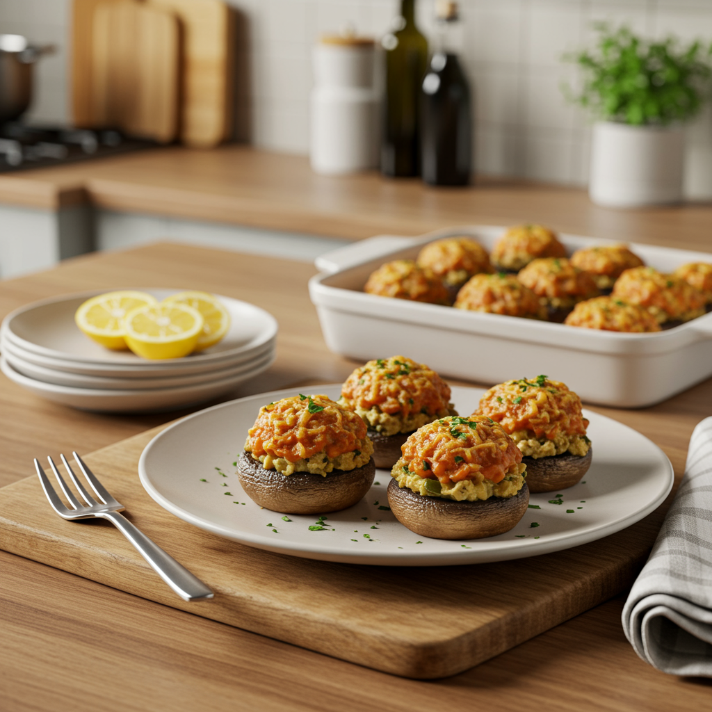 Oven-Baked Crab-Stuffed Mushrooms Delight