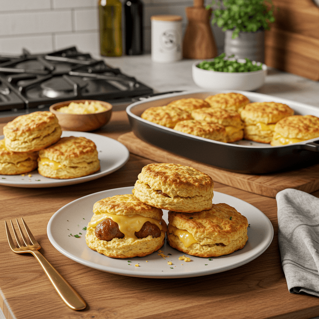 Oven-Baked Sausage & Cheese Buttermilk Biscuits