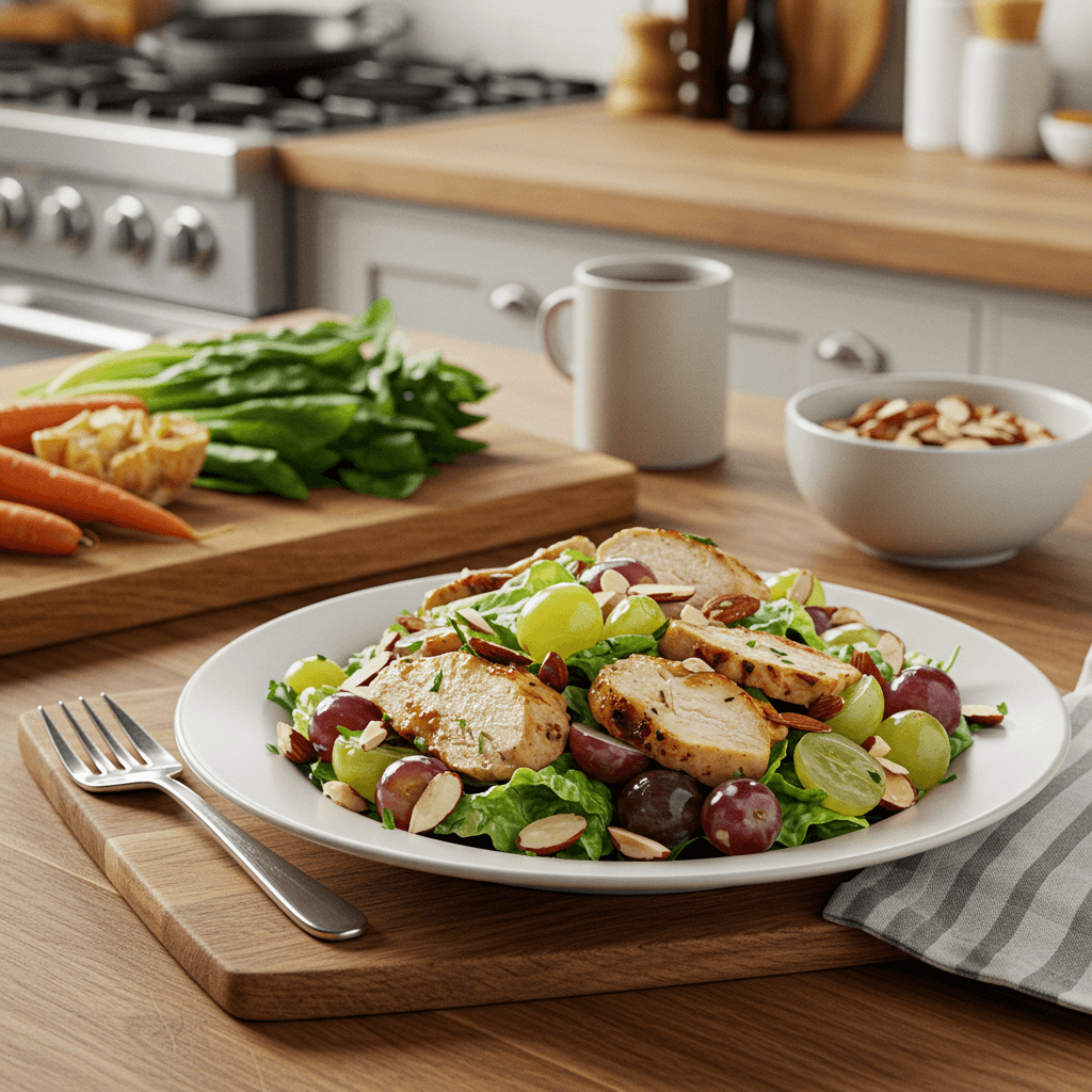 Oven-Roasted Chicken Salad with Grapes and Almonds
