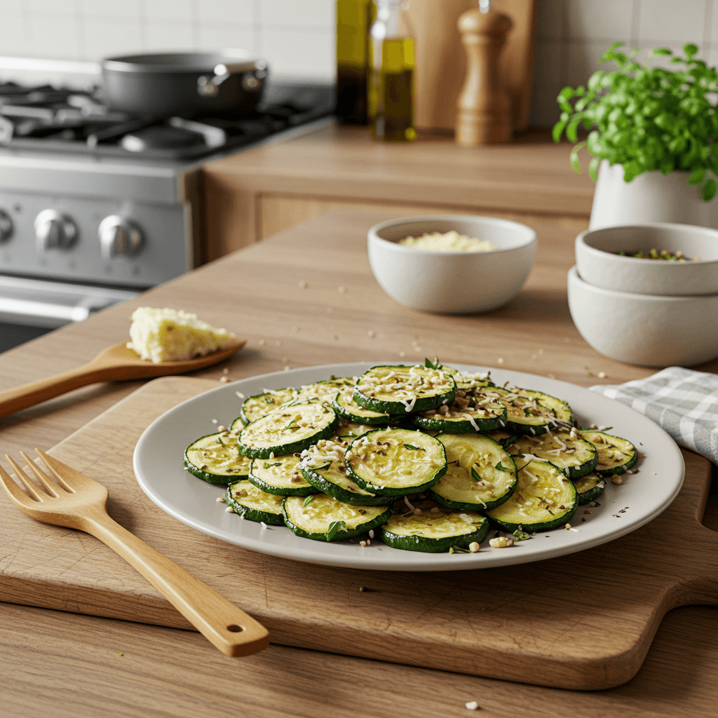 Oven-Roasted Herb and Parmesan Zucchini Chips