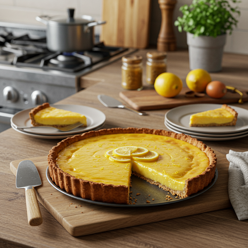 Oven-Roasted Lemon Custard Tart with Almond Crust