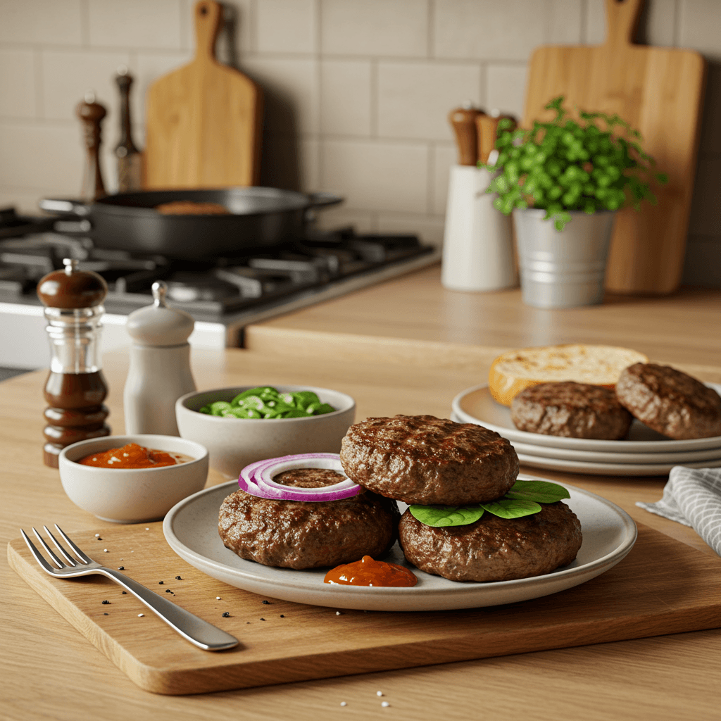 Perfectly Grilled Trio of Beef Burgers